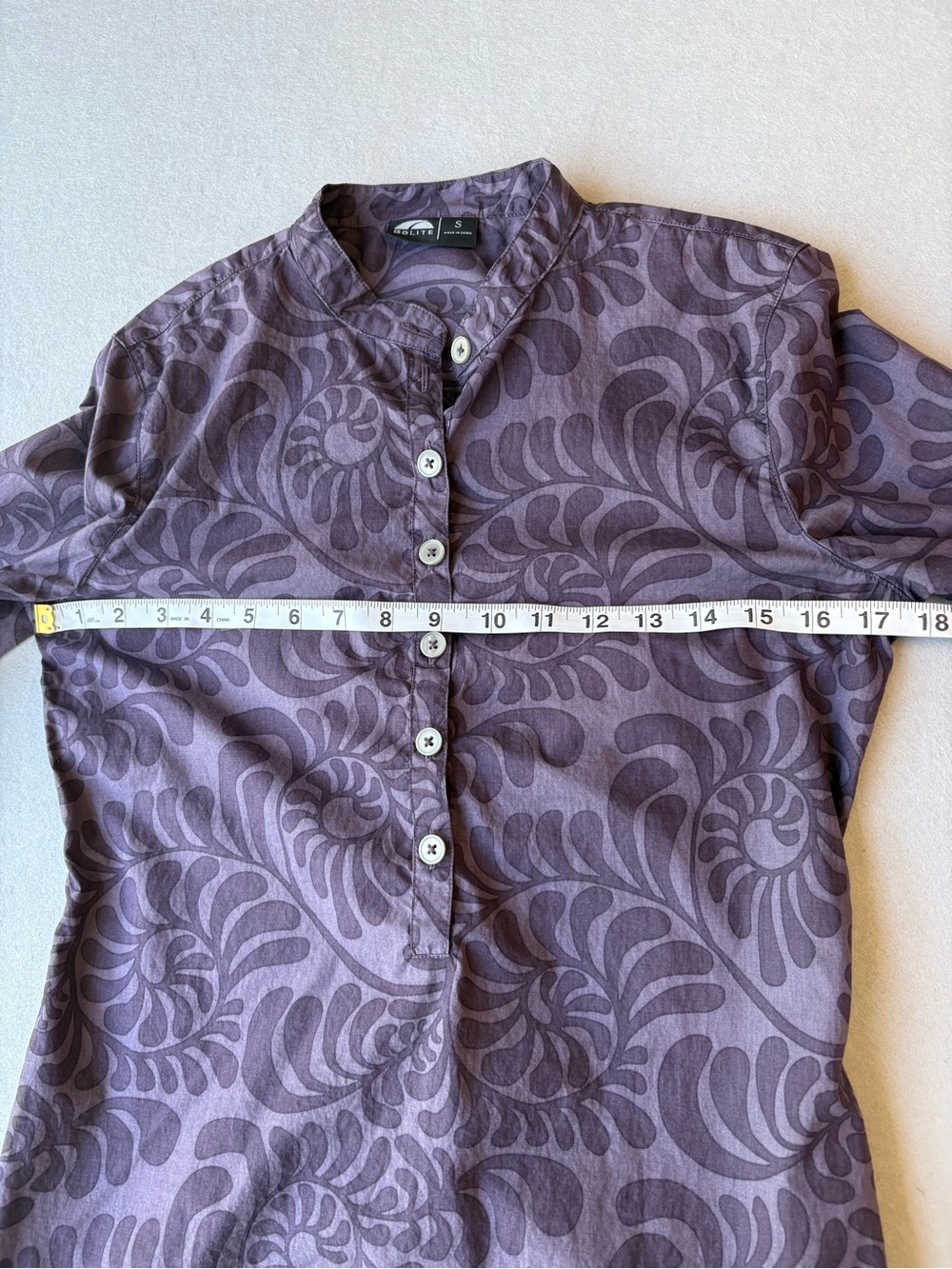 Women’s Golite Purple Patterned Blouse with button detail sz S 100% cotton - Picture 7 of 10
